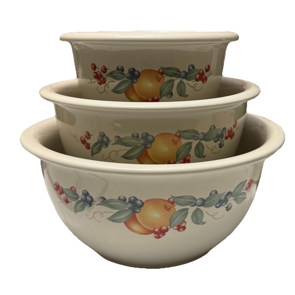 VTG 3 Corelle Coordinates Abundance Nesting Mixing Bowls‎ 3 qt. 2 qt. 1 qt.